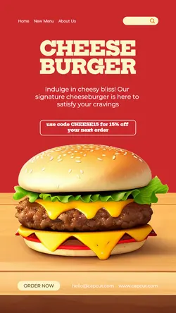 Food Cheese Burger Promotion Instagram Story
