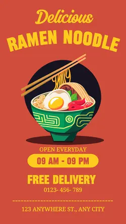 Delicious Ramen Noodle Food Promotion Instagram Story
