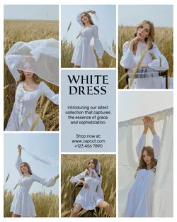 White Dress Fashion Promotion Instagram post