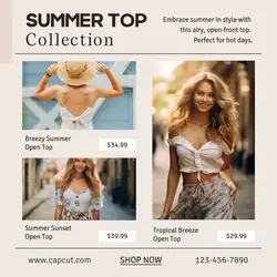 Fashion Summer Top Display Product Instagram Post