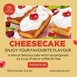 cheesecake promo instagram post