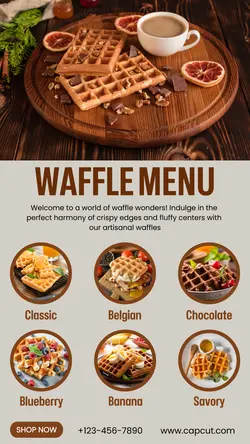 Waffle Menu Display Instagram Story