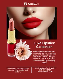 Beauty Lipstick Product Display Maroon - Instagram Potrait Minimalist