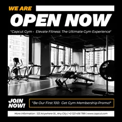 Gym Opening Promotion Instagram Post