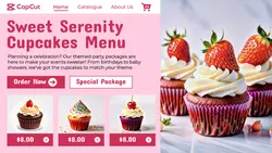 Food and Beverage Cupcakes Menu Facebook Cover