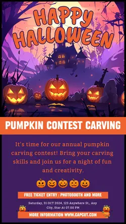 Happy Halloween Purple Instagram Story