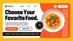 Restaurant Food New Year Sale Promotion Website