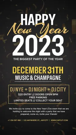 Happy New Years Invitation Instagram Story