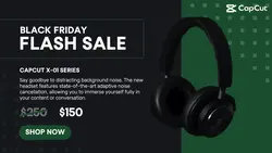 Black Friday Headset Sale Web Layout Green Black