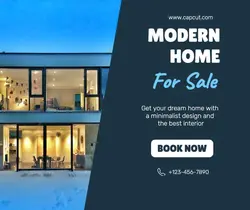 Real Estate Modern Home For Sale Promotion