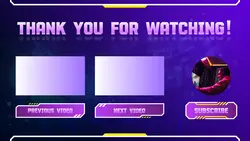 Gaming Youtube Endscreen - Violet Yellow