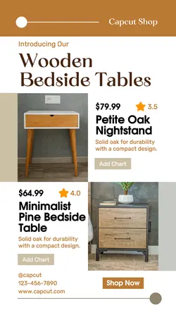Household Furniture Bedside table Product Display Instagram Story