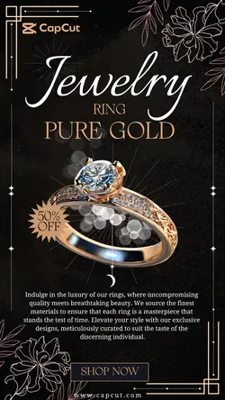 Fashion Industry Jewelry Ring Pure Gold Promotion