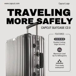 Suitcase Promotion Instagram Post Elegant & Minimalist Gray
