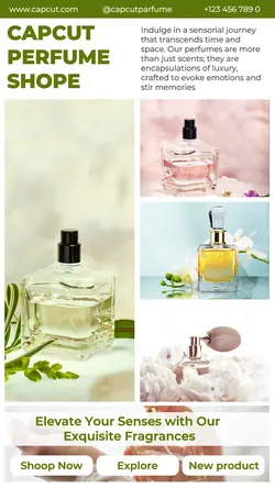 Minimalist perfume business template design for Instagram story needs