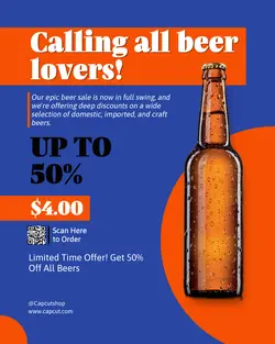 beer lovers sale promotion instagram post