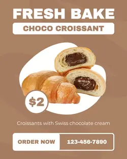 Food Promotion Choco Croissant Instagram Portrait