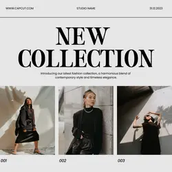 Grey Minimalist New Collection Fashion Instagram Post