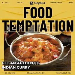 Street food poster beef curry food display vintage