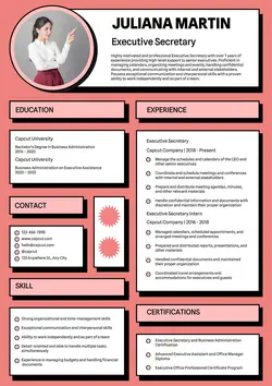 Business Resume Executive Secretary