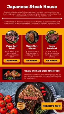 Japanese Steak House Menu