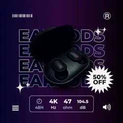 E-commerce Electronic Earphones Product Callout