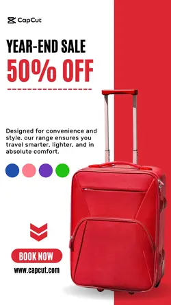 Fashion Luggage Product Promotion Instagram Red