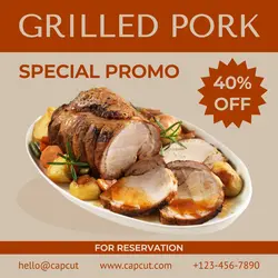 Grilled Pork Promo Instagram Post
