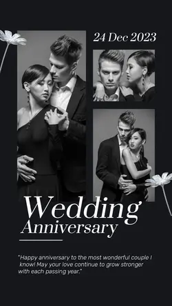 Black Monochrome Wedding Instagram Story