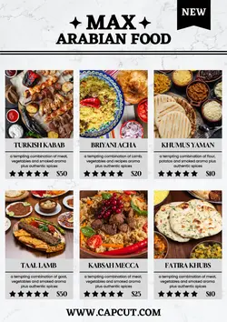 Arabic food menu