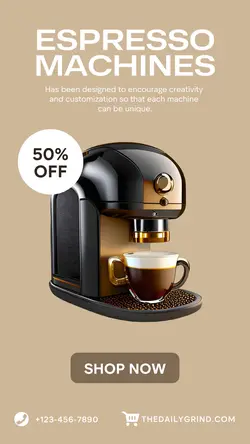 Espresso Machines Product Sale Facebook post