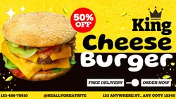 Cheese Burger Sale Promo Facebook Cover