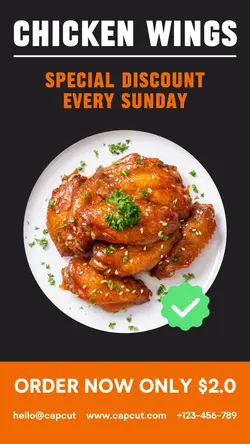 Chicken Wings Special Sunday Instagram Story