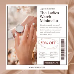 Minimalist Ladies Watch Promotion Instagram Post