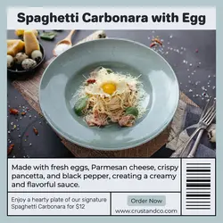 Spaghetti Carbonara special Price Instagram Post