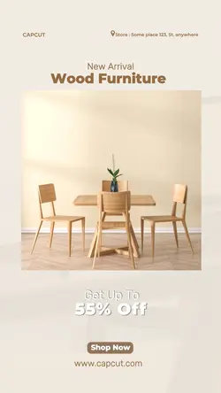 new arrival wood furniture instagram story