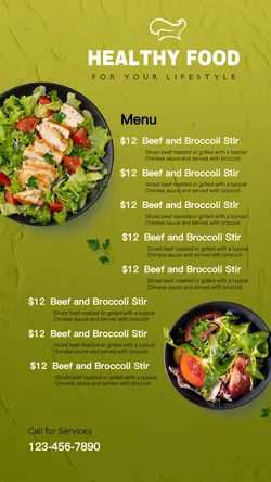 Food and Beverage Healthy Menu
