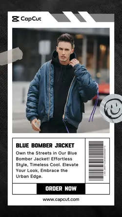 Blue Bomber Jacket Promotion Instagram Story