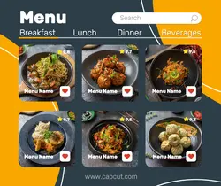 Food Menu Rating Display Ui Style Facebook Post