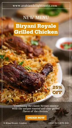 Food New Menu Middle Eastern Food Instagram Story 