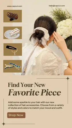 Hair Accessories Instagram Story Brown Minimalist