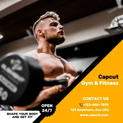 Yellow Black Gym & Fitness Instagram Post