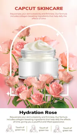 Rose Skincare Product Display Instagram story