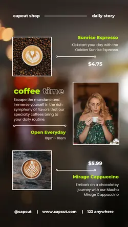 Aesthetic Product Display Coffee for Instagram Story