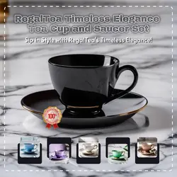 E-commerce Household RegalTea Timeless Elegance Tea Cup and Saucer Set Product Display