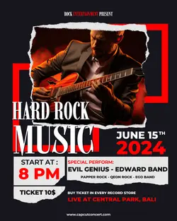 Hard Rock Music Flyer Instgram Potrait