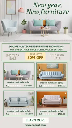 new year furniture promotion instagram story