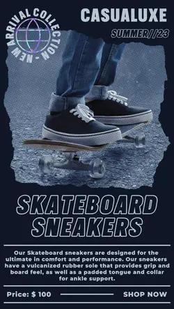 Skateboard Sneakers Product Display Insta Story