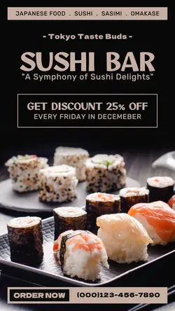sushi bar promotion instagram story