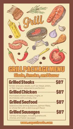 Food Grill Package Menu Instagram Story